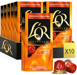 Ящик Кави в капсулах Nespresso L’OR Pumpkin Spice 100 Капсул (10 пачок по 10 капсул)