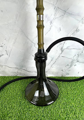 Кальян 2x2 Hookah V1.1 Black+Green – сучасний кальян із нержавіючої сталі з горіховими вставками, фото 2