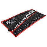 Ключі ріжково-накидні з трещіткою 16шт 6-24 мм Kraft&Dele KD10932 ключі рожково-накидні трещоточні, фото 2