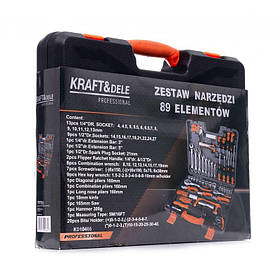 Набір ручного інструменту 89 шт. Kraft&Dele KD10466 професійний набір інструментів riven