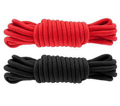 Набір бавовняних мотузок для бондажу Slash Submission 5 м, Red&Black