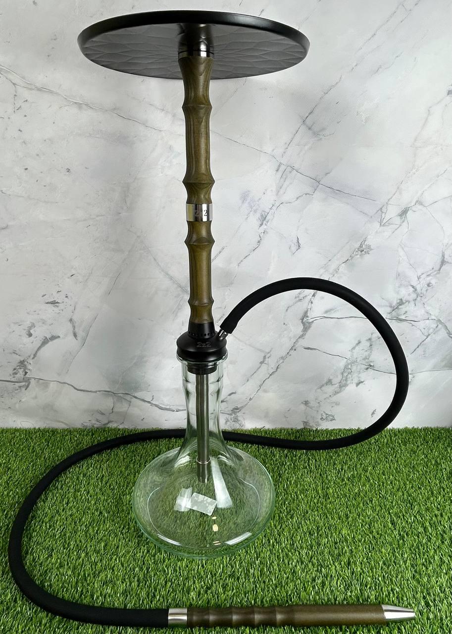 Кальян 2x2 Hookah V1.1 Black+Green – вишуканий кальян із нержавіючої сталі з горіховим декором