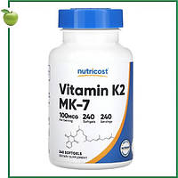 Вітамін К2 МК-7, 100 мкг, 240 капсул, Nutricost, США
