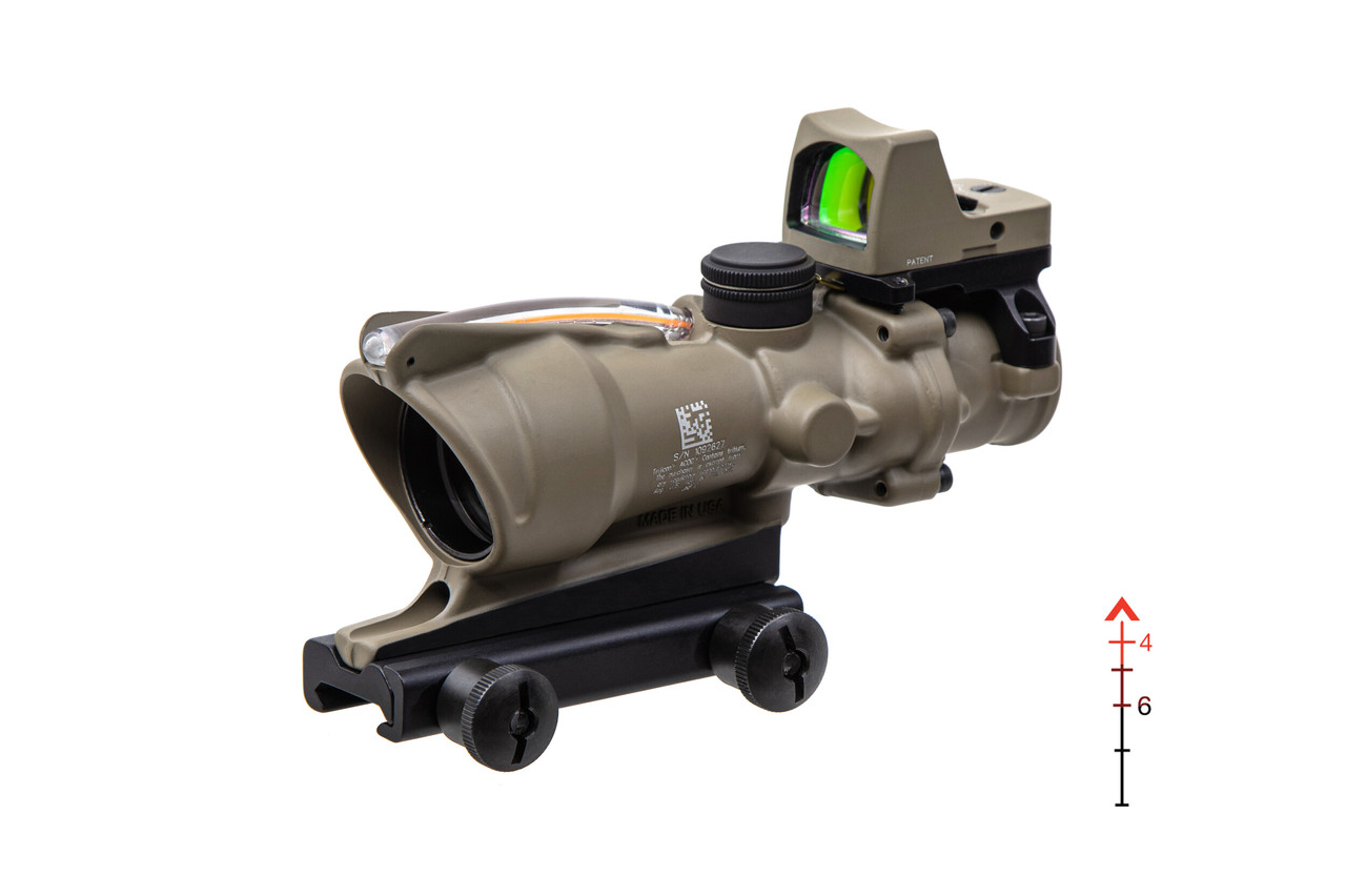Комплект TRIJICON приціл ACOG 4x32 BAC і приціл коліматорний RMR 3.25 МОА FDE, фото 1