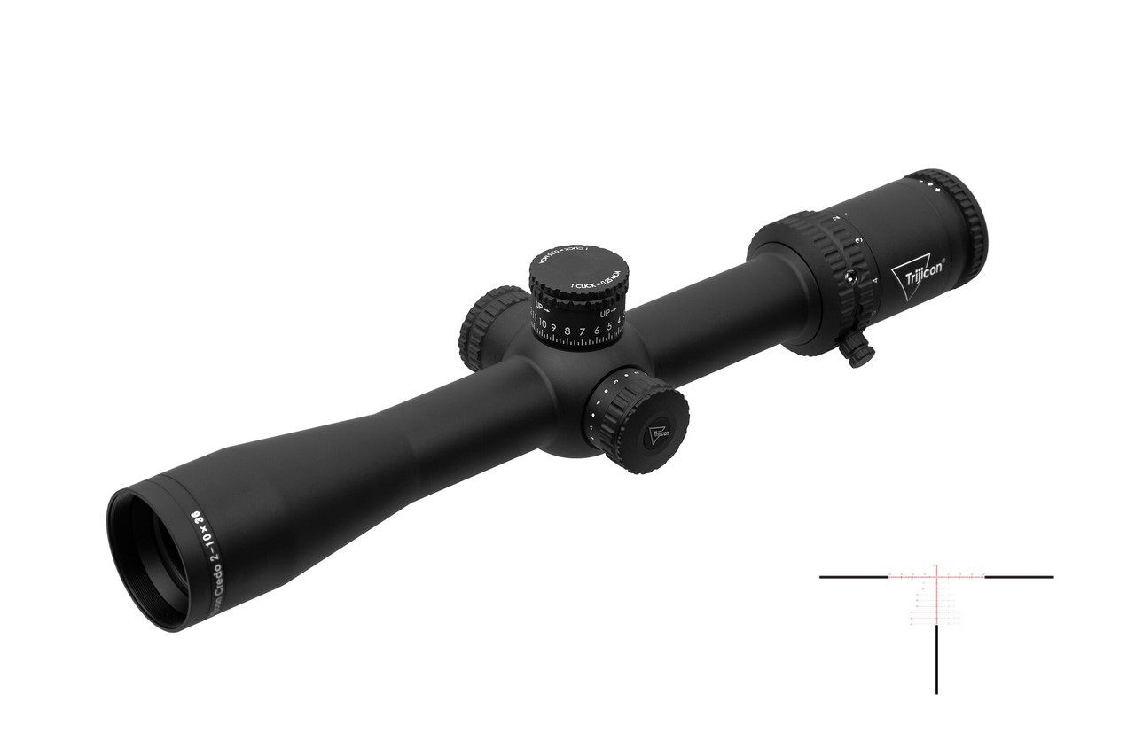 Оптичний приціл TRIJICON Credo 2-10x36 (30 мм) illum. MOA Дерев'яний Хрест FFP Червоний, фото 1
