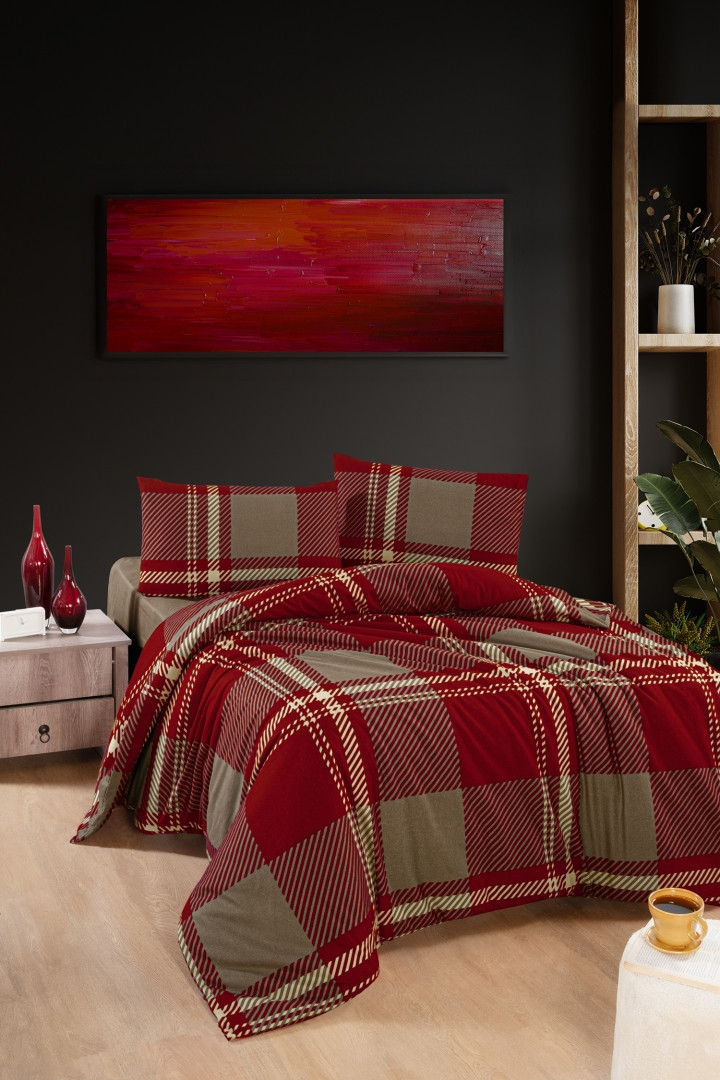 Постільна білизна First Choice Flanel - Veldor Bordeaux