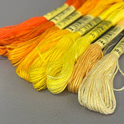 (8 шт по 8м) Набір муліне (нитки для вишивання) - жовтий