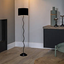 Торшер 909XLL15F BK+BK 150см