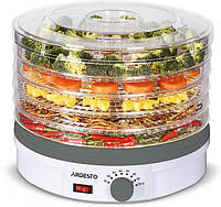 Сушарка для овочів і фруктів Ardesto FDB-5320 245 Вт 5 піддонів 35-70 °C, Електросушарка для продуктів Біла