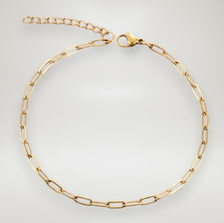 Браслет золотистий Titan Loop 3 мм нержавіюча сталь 17+5 см AurumLux024, фото 1