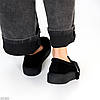 Актуальні чорні замшеві лофери на потовщеній підошві, фото 6