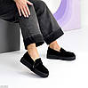Актуальні чорні замшеві лофери на потовщеній підошві, фото 7