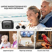 Цифровий слуховий апарат підсилювач звуку з шумозаглушенням 300 mAh Z-127D чорний, фото 5