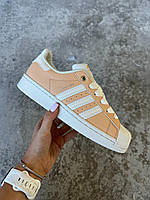 Жовті шкіряні жіночі кросівки Adidas Superstar - Демісезонні кросівки Адідас Суперстар