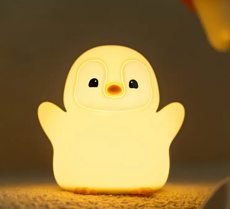 Силіконовий акумуляторний нічник Пінгвін із таймером DS-PG-01 сірий, фото 1