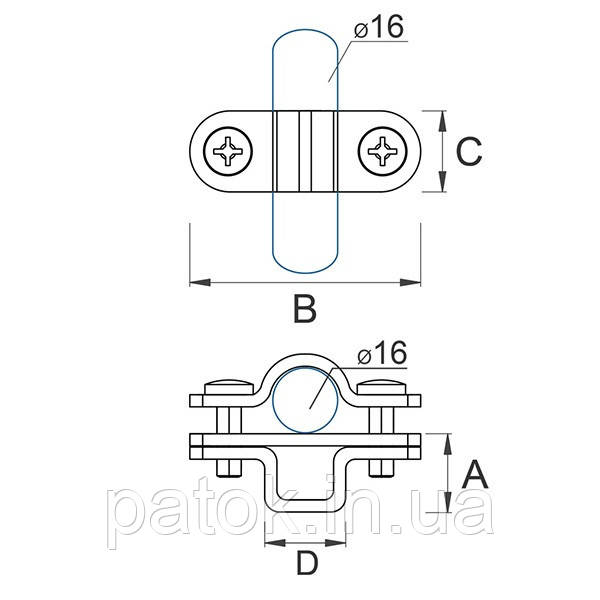 Тримач блискавкоприймача сталевий гальванічно оцинкований 02/16.3 OC