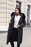 Жіноче стильне чорне пальто ПВ-391 в розмірах 42-52, фото 9