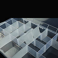 Органайзер пластиковий прозорий з 24 комірками для зберігання дрібниць, фото 4