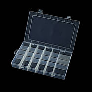 Органайзер пластиковий прозорий з 24 комірками для зберігання дрібниць, фото 2