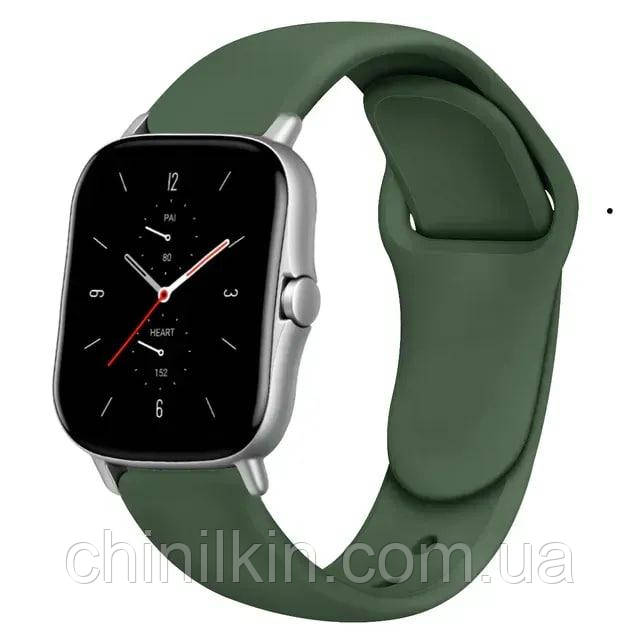 Ремінець силіконовий для Apple Watch 38/40/41/42mm(ser.10) (L)- №5 оливковий, фото 1