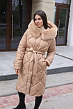 Вишукане зимове жыноче пальто ПВ-391 серый, фото 3