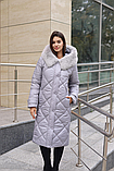 Вишукане зимове жыноче пальто ПВ-391 серый, фото 10