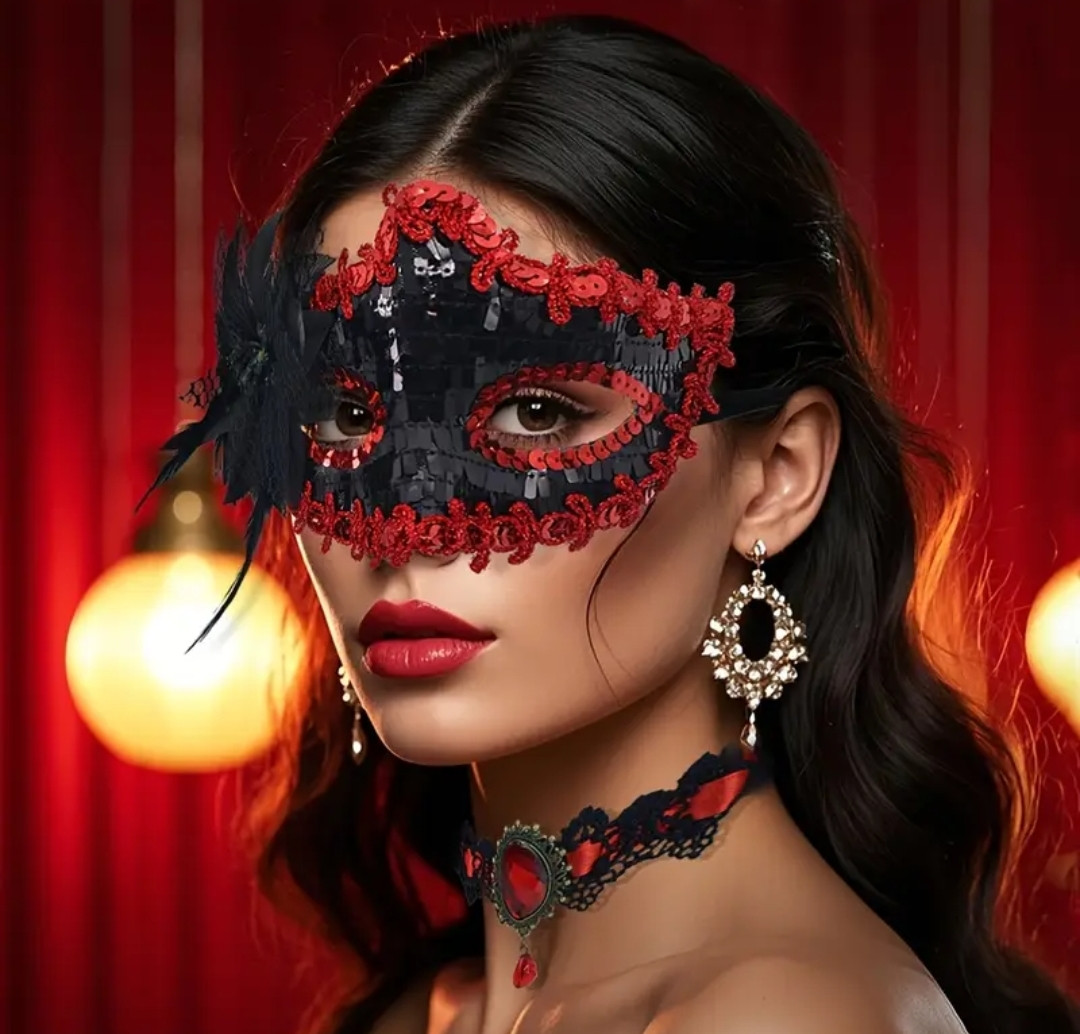 Набір карнавальний - "Хелловін" для жінок (венеціанська маска, чокер), фото 1