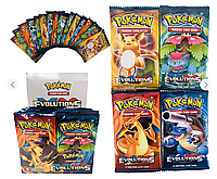 Коллекционные карточки Pokemon GO 40 шт в 4 пачках по 10 карточек, Покемон Evolutions английский язык, игровые бумажные карточки д