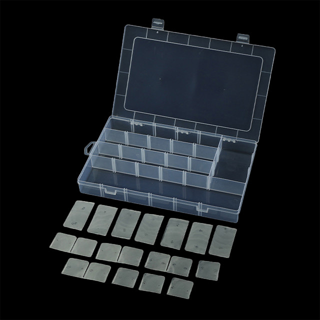 Органайзер пластиковий прозорий з 24 комірками для зберігання дрібниць
