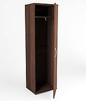 Шафа пенал офісна одностулкова для верхнього одягу в офіс МГ-901 (550х420х1844мм) горіх темний AMF