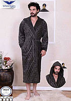 Мужской банный халат с капюшоном бамбуковый Bellezza by Ebru Турция BL-9024