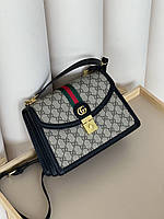 Сумка Gucci Ophidia Web Small Top Handle Bag  чорно-сірий