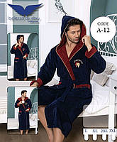 Мужской банный халат с капюшоном бамбуковый Bellezza by Ebru Турция BL-A-12