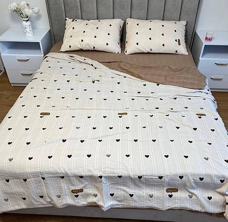 Постільна білизна літня Півтораспальний муслін жатка, фото 2