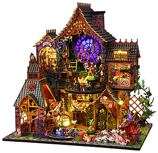 Конструктор Румбокс Чарівний ліс з підсвічуванням дерев'яний будинок DIY набір для складання 270×265×195 мм Room box