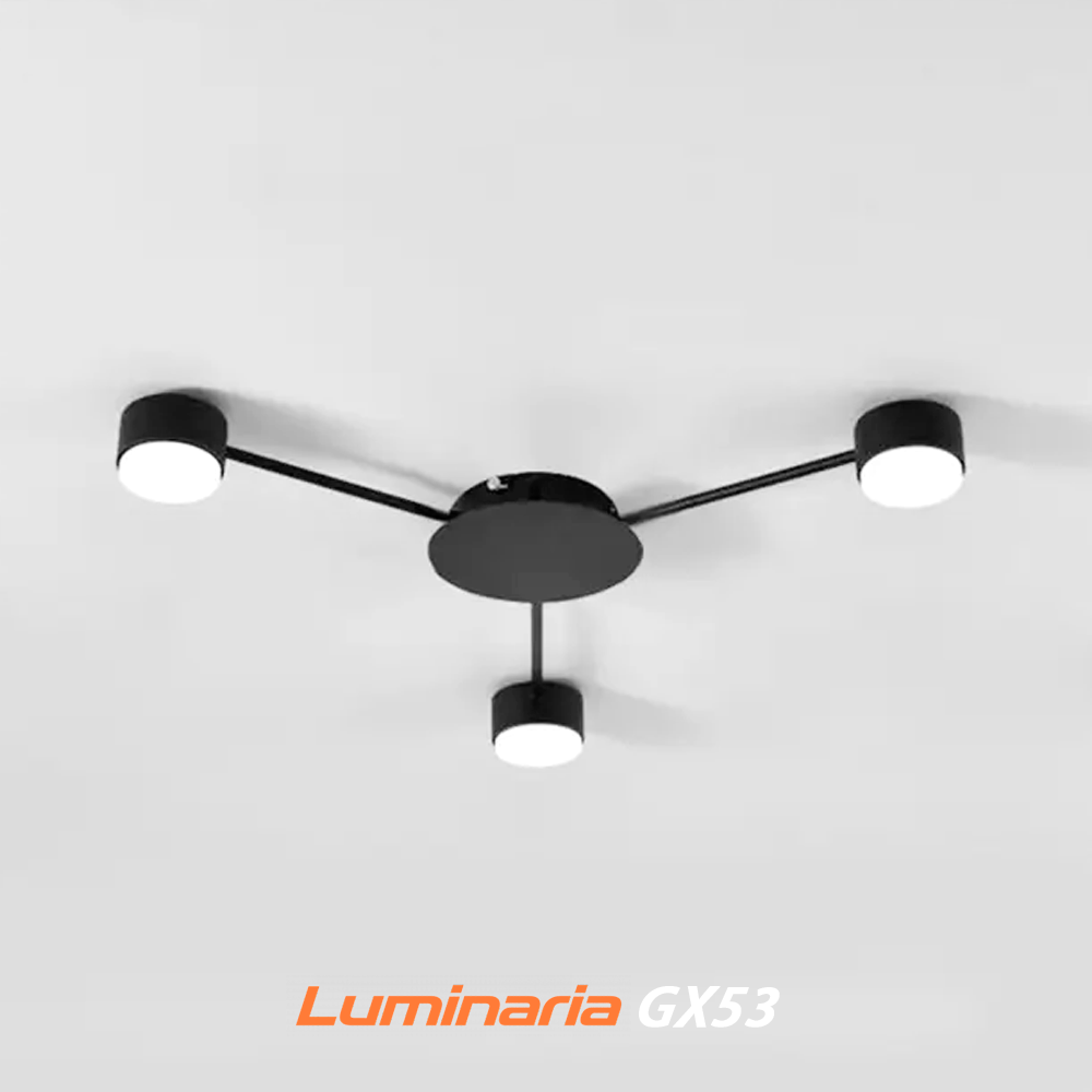 Люстра RAY SLIM 3xGX53 BLACK чорна Luminaria (стельовий світильник під 3 змінні LED лампи GX53) Ø670x55мм, фото 1