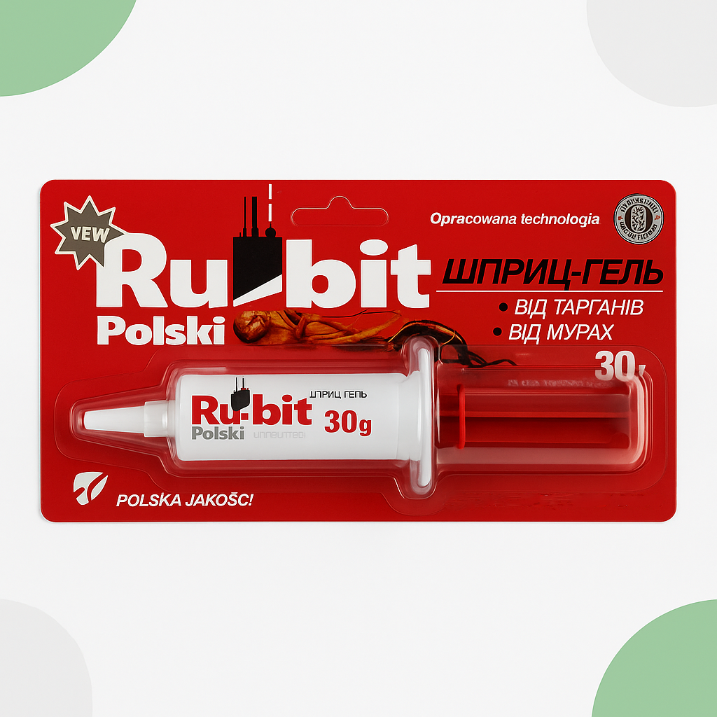 Рубіт Rubit Polski шприц-гель проти тарганів і мурах, 30 г, фото 1