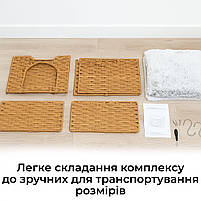 Плетений будиночок Twinea для домашніх тварин з ротанга з двома подушками (P048), фото 5