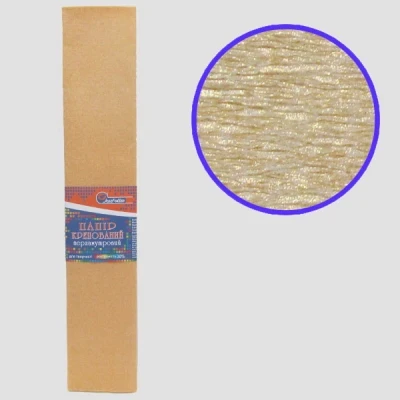 Гофропапір Бронзовий перламутровий розтяжністю 30%, 20г/м2 JO /KRPL-80106/ 50*200см, фото 1