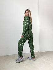 Піжама з мусліну S Зелена в білі серця, фото 4