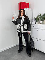 Женская кожаная дубленка косуха с 42 по 64 размер