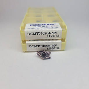 DCMT070204-MV LF6018 DESKAR (Сталь, Нержавіюча сталь) Твердосплавна пластина, фото 1