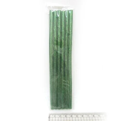 Клей для термопістолета з глітером "JO" /0252-GR/ ЗЕЛЕНИЙ, d=0,7см, L=18см, 6шт., (1/480), фото 1