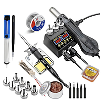 Потужна паяльна станція JCD 8898 термофен 2 в 1 750 Вт термоповітряна станція 100-500 °C станція + термофен