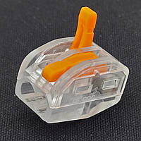 Клема швидкого монтажу Voltronic K222-412, універсальна, 2 контакти, 32A 250V, для проводів 0.08–2.5 мм², важільна