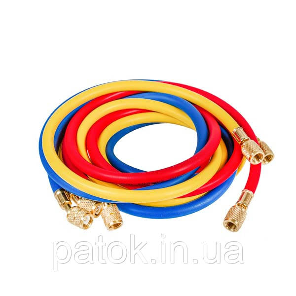 Набір заправних шлангів C360-S (3 шт.x1500mm 1/4''-5/16'' SAE) для фреону R-410