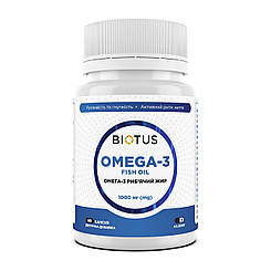 Омега-3 ісландський риб'ячий жир, Omega-3 Fish Oil, Biotus, 1000 мг, 60 капсул