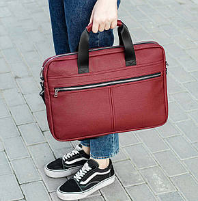 Жіноча ділова сумка-портфель для ноутбука з екошкіри Capitalist бардова