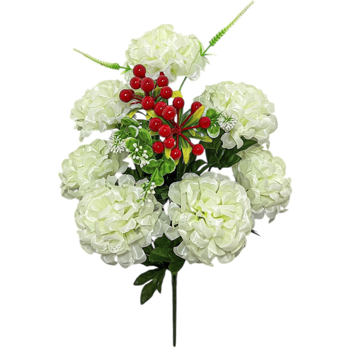 Штучні квіти букет хризантеми з калиною, 56см, фото 1