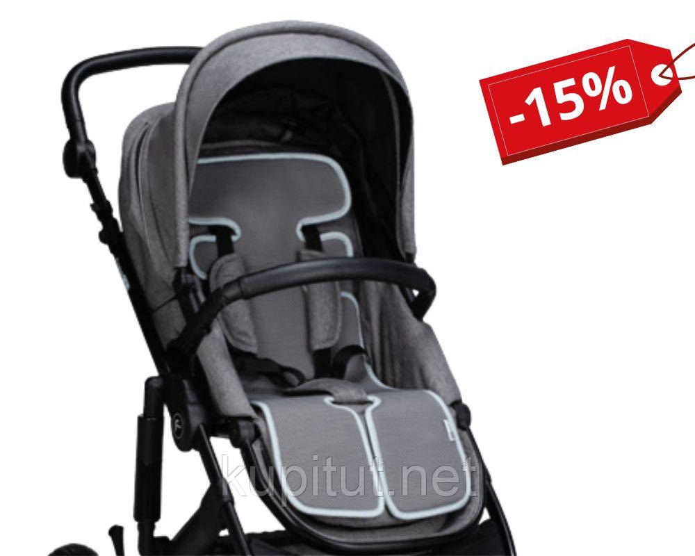 Підкладка для коляски та автокрісла FreeON, grey - white, фото 1